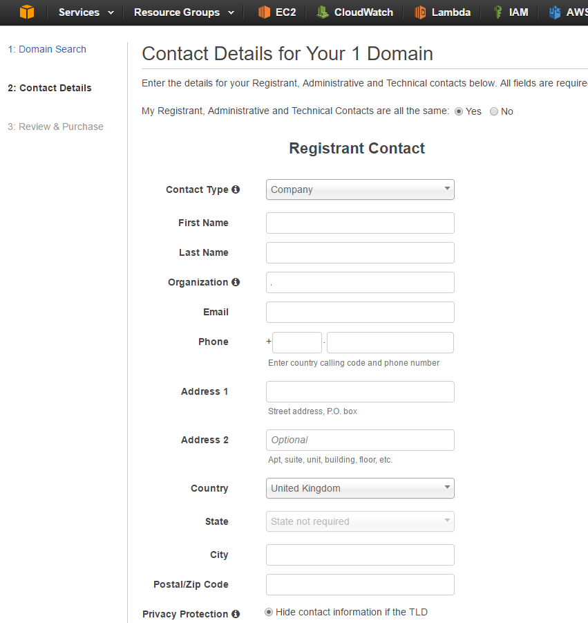 Domain contact